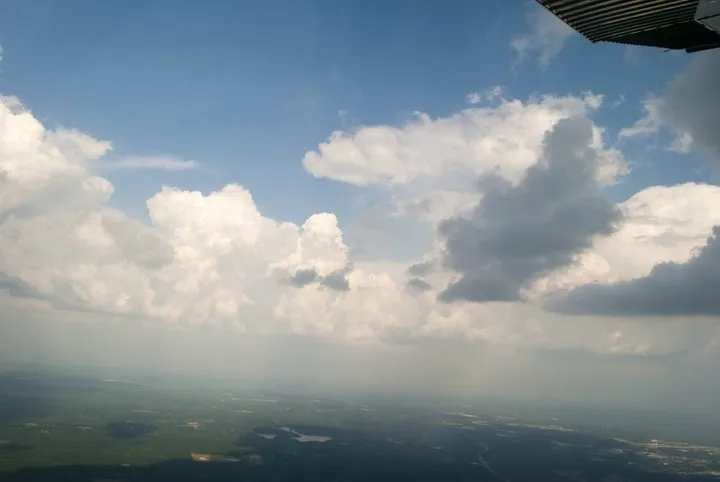 View of some clouds from the plane.