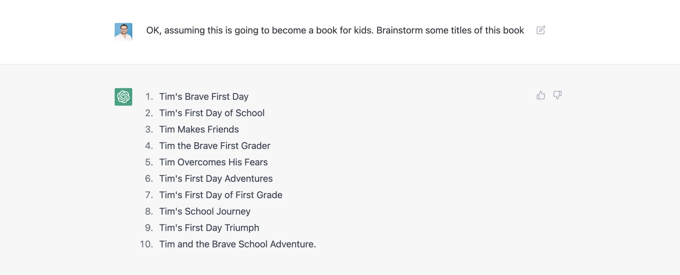 Brainstorm some titles for this children's book.