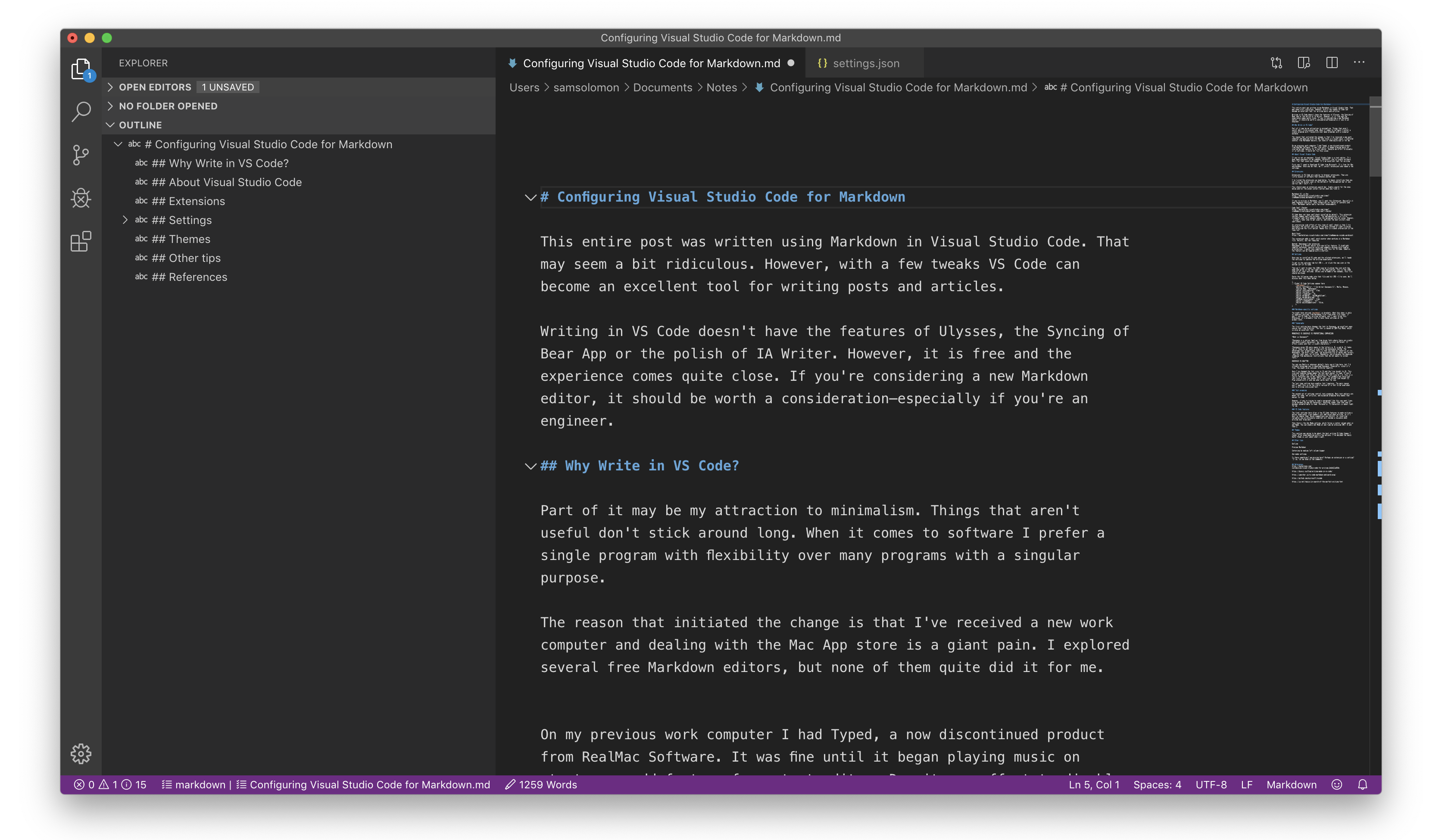 Better Markdown in Visual Studio Code