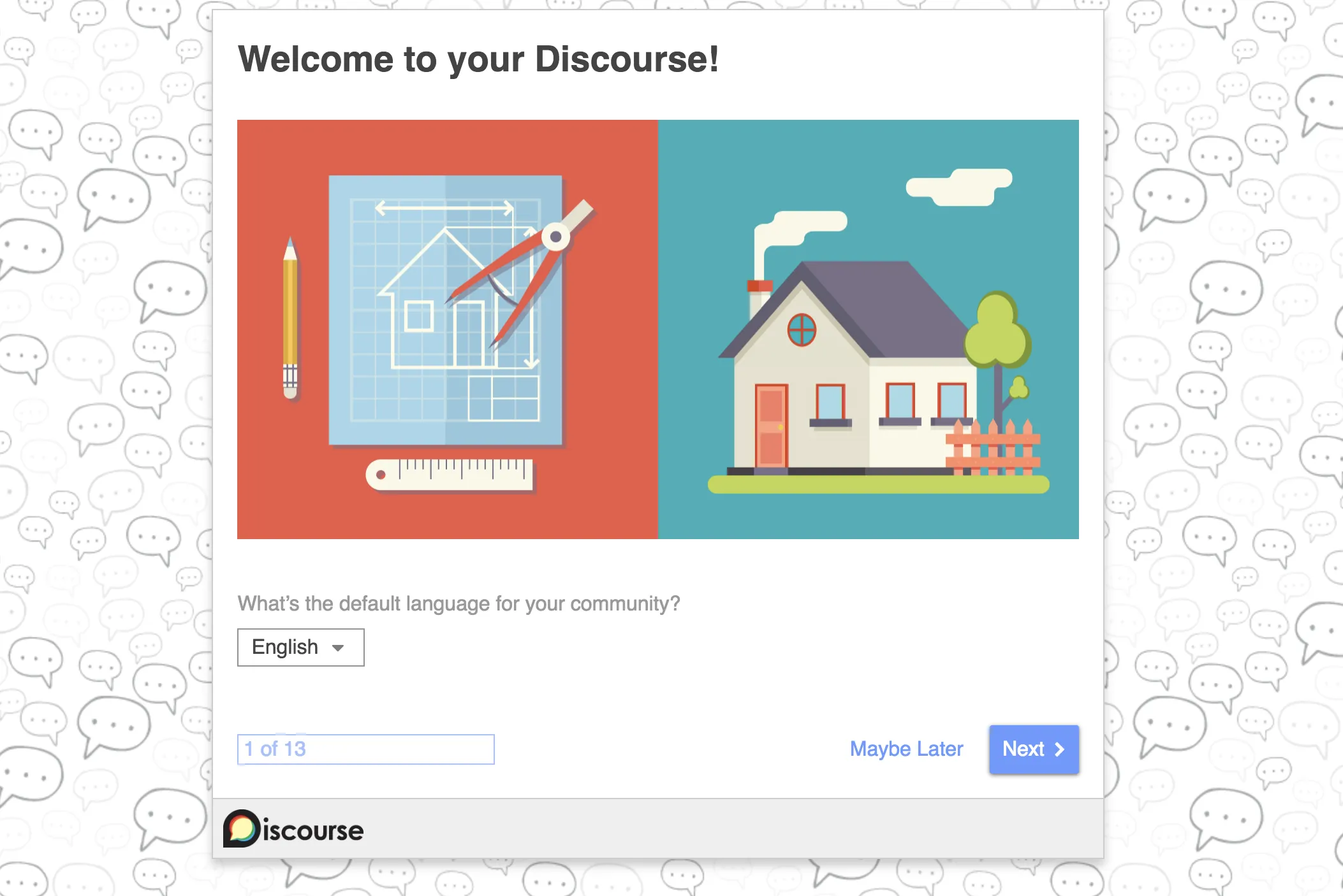 Discourse setup default language