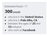 Facebook Job Ad Audience Details