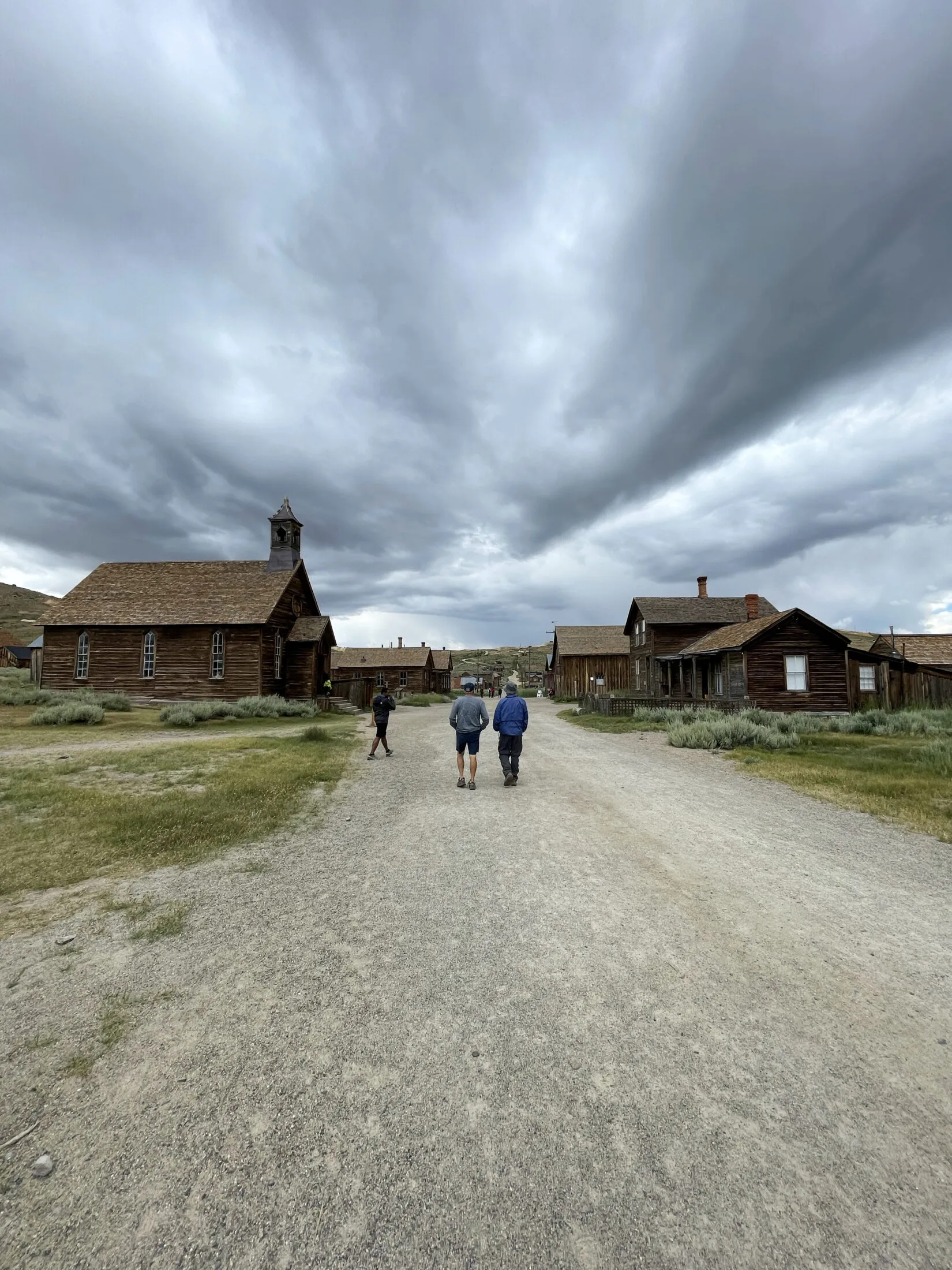 Dad and Uncle Ron walking into Bodie.