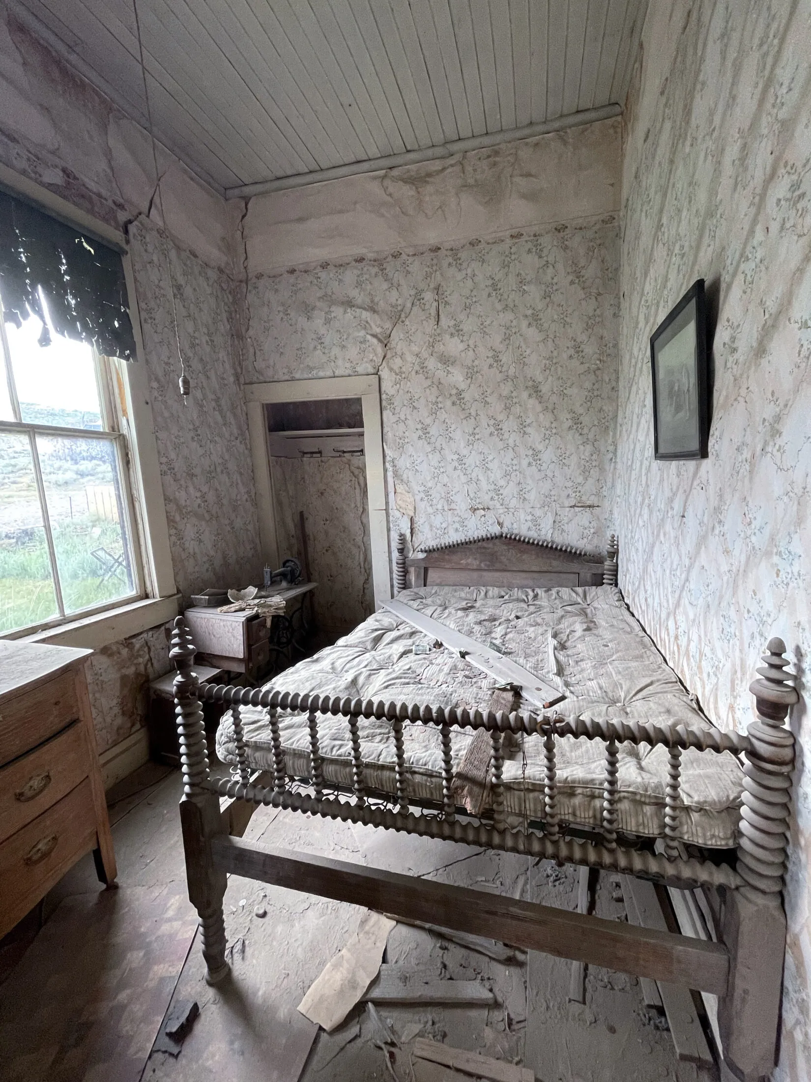 An old bed room of a house in Bodie.