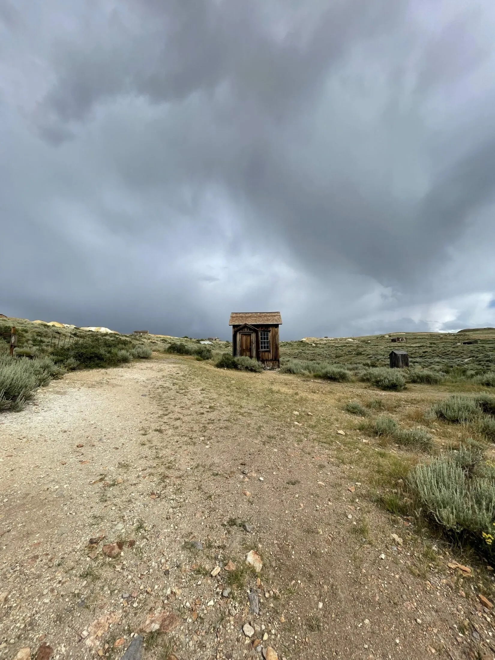 A tiny square house.