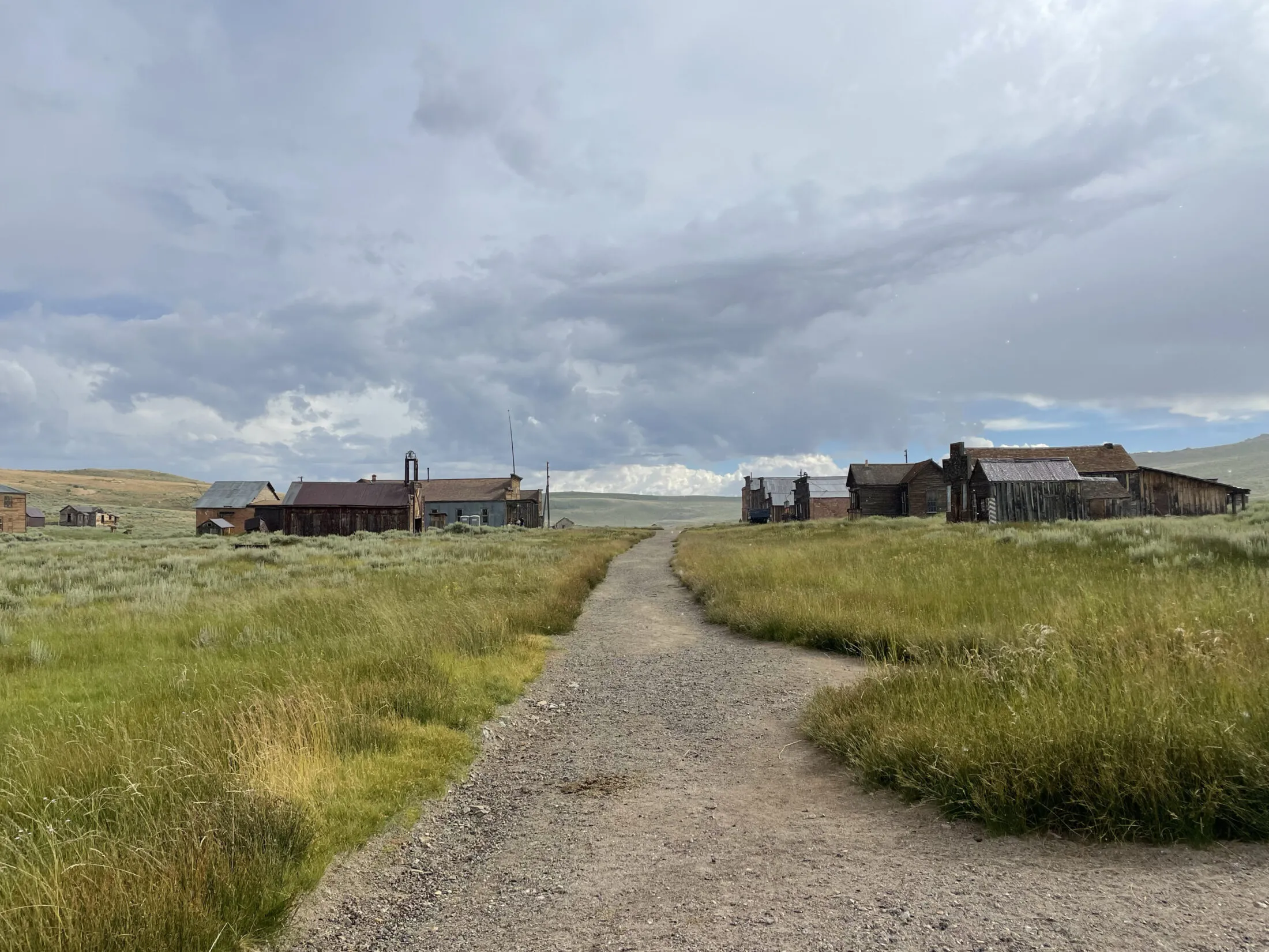 View down one of the streets in Bodie.