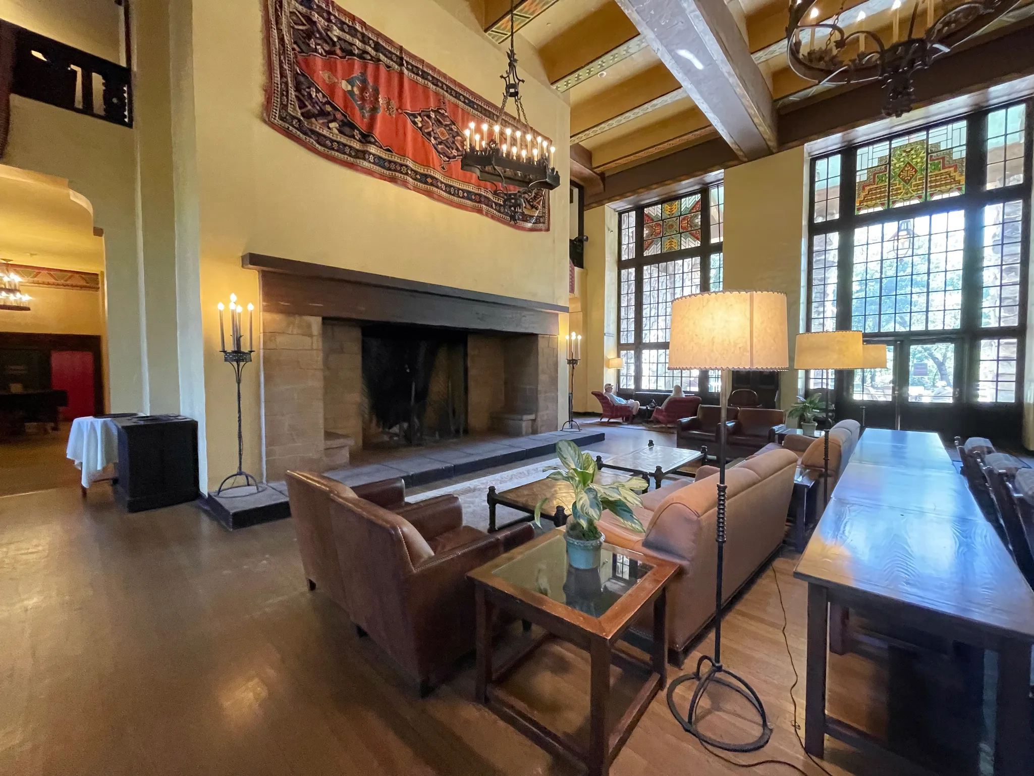 Large fireplace at The Ahwahnee.