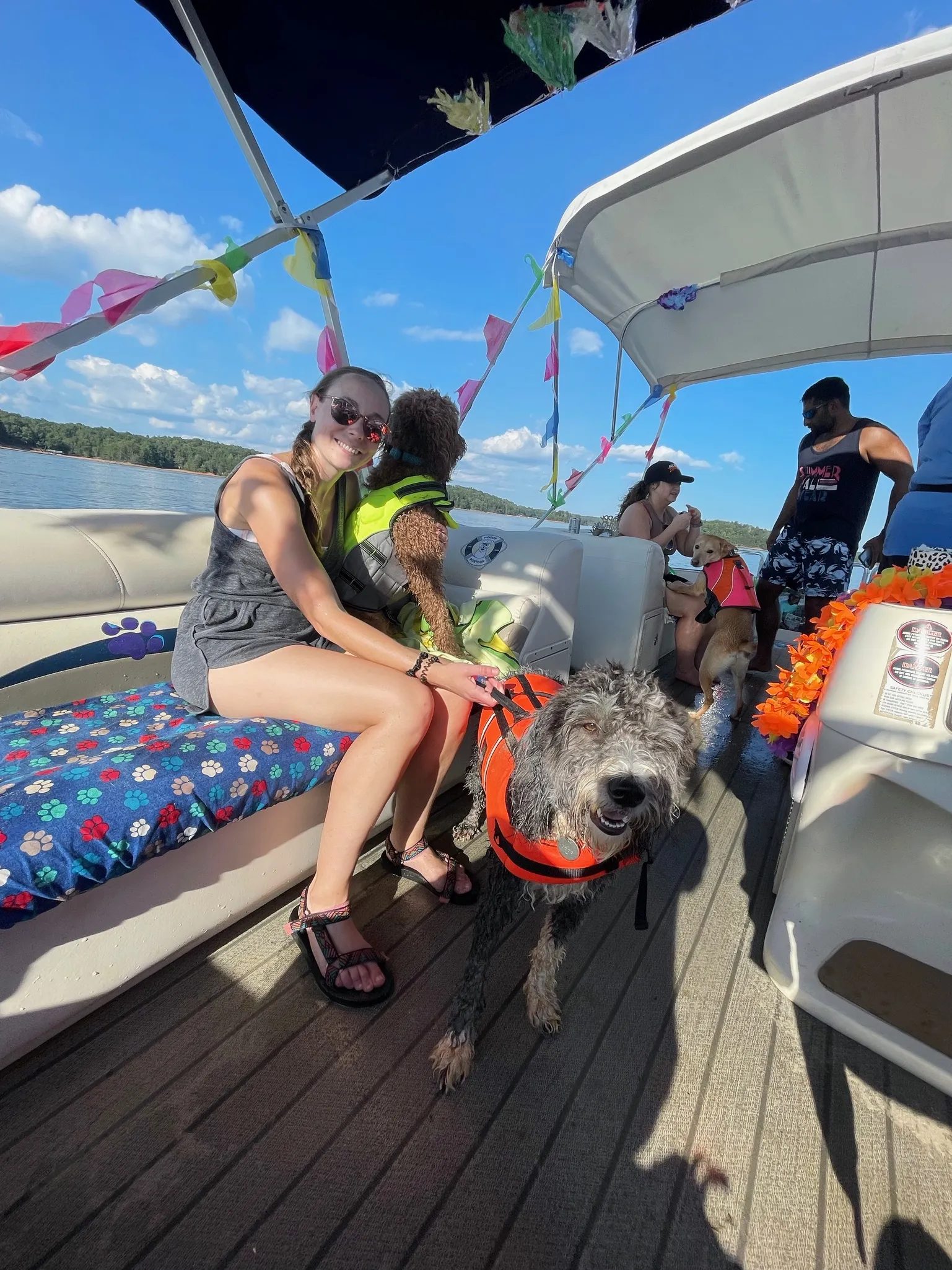 Holly holding Otto and Remi.