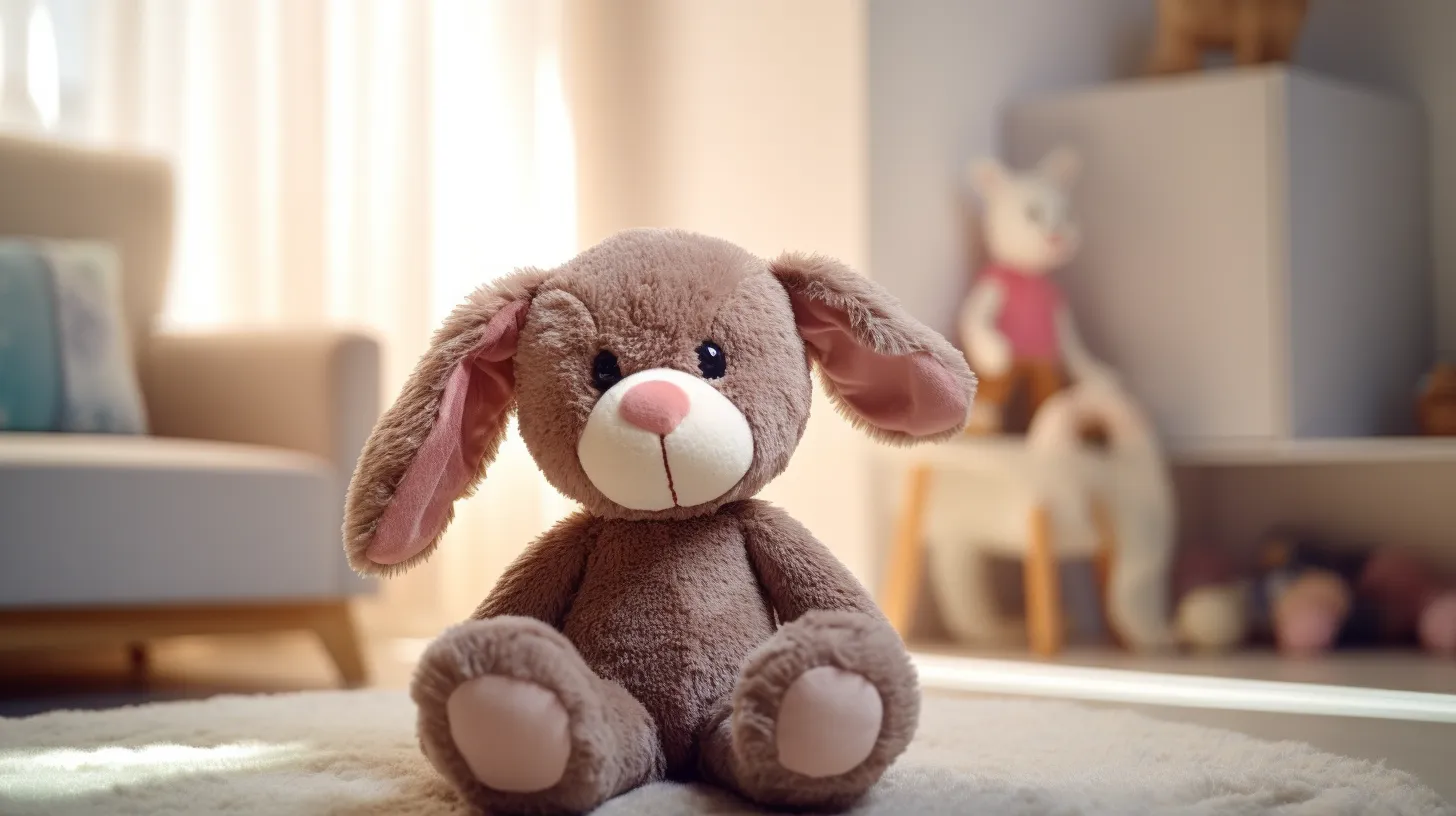 Generated image of a monkey plush toy with rabbit ears.