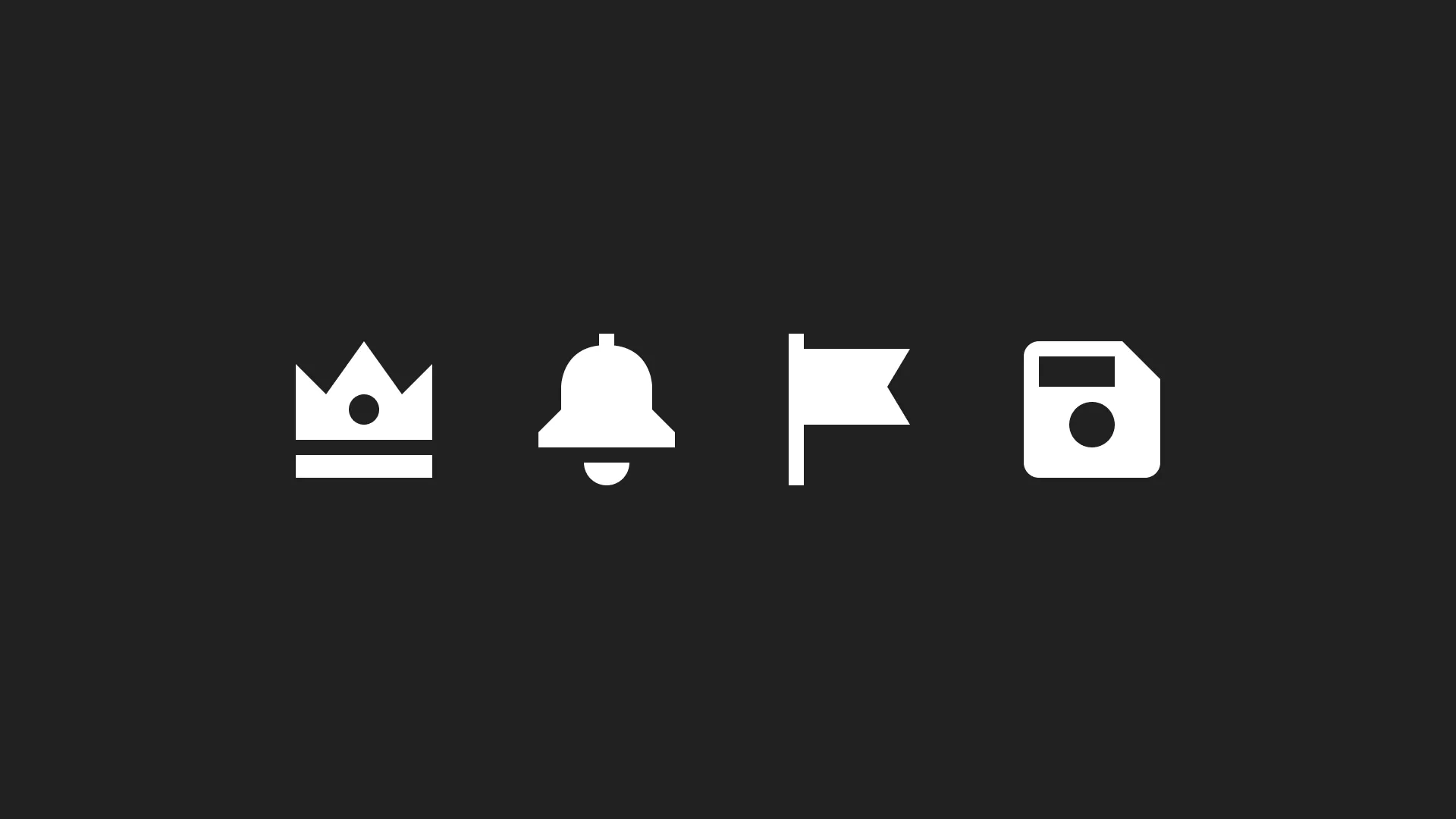 Crown Bell Flag Floppy Icon