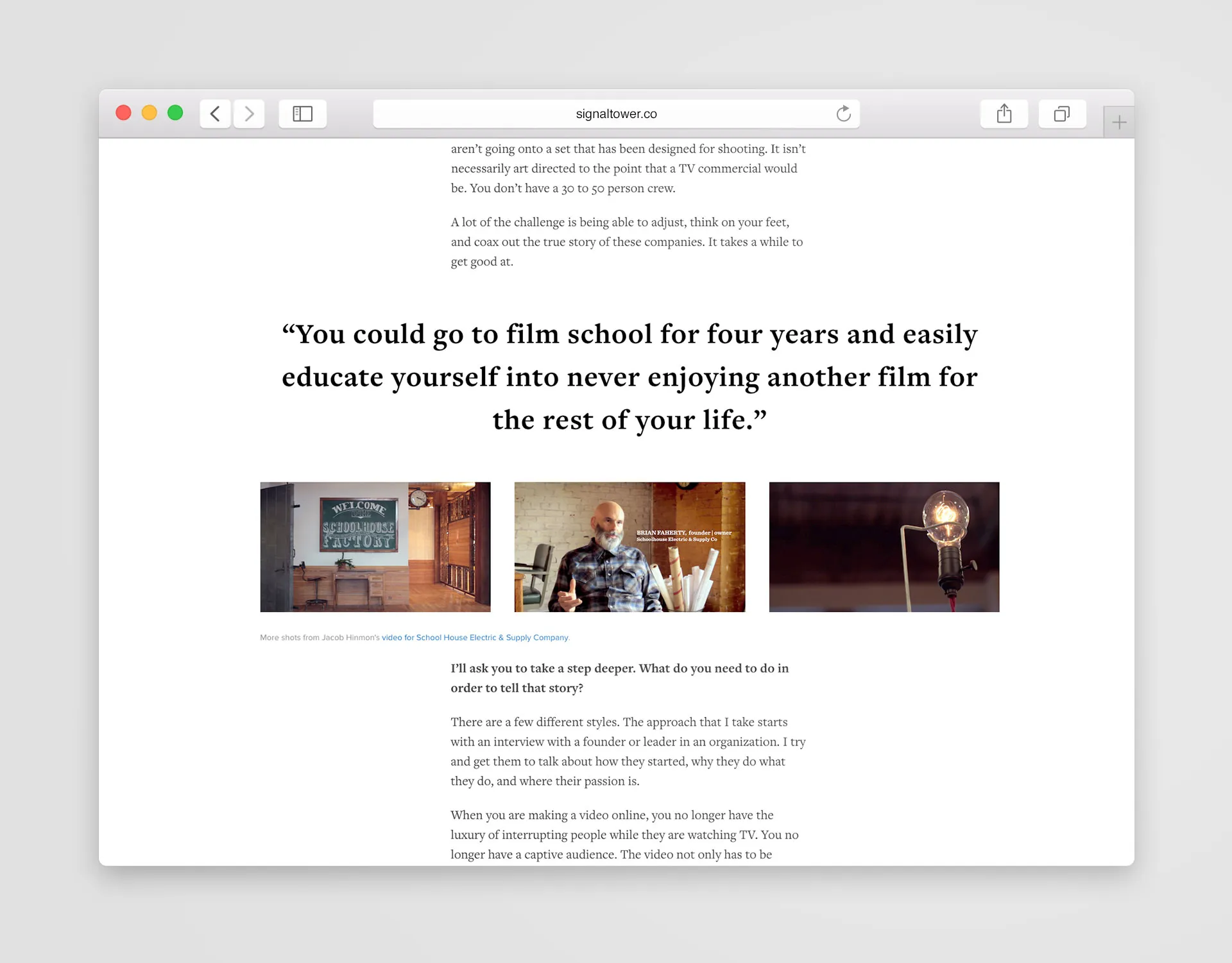Signal Tower Interview Browser