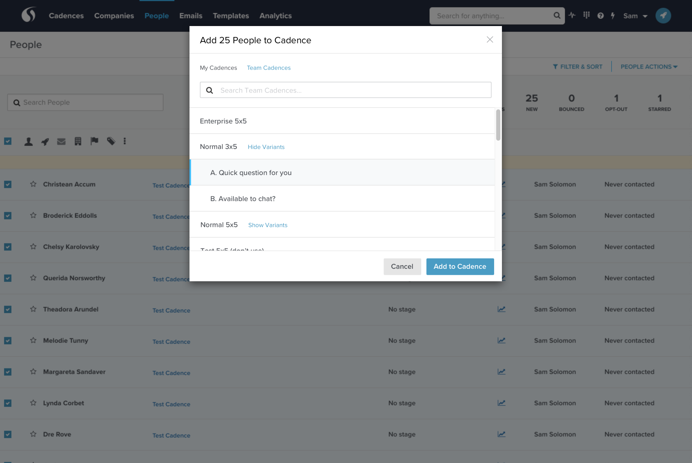 Salesloft Team Cadences