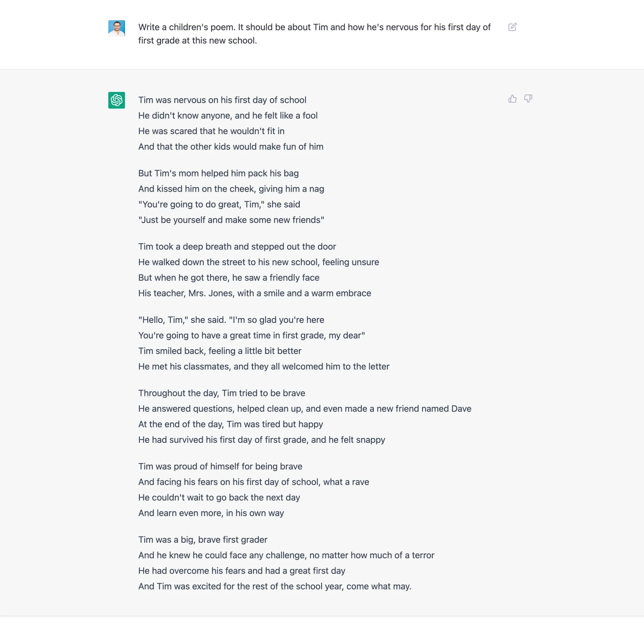 Turn the story into a poem.