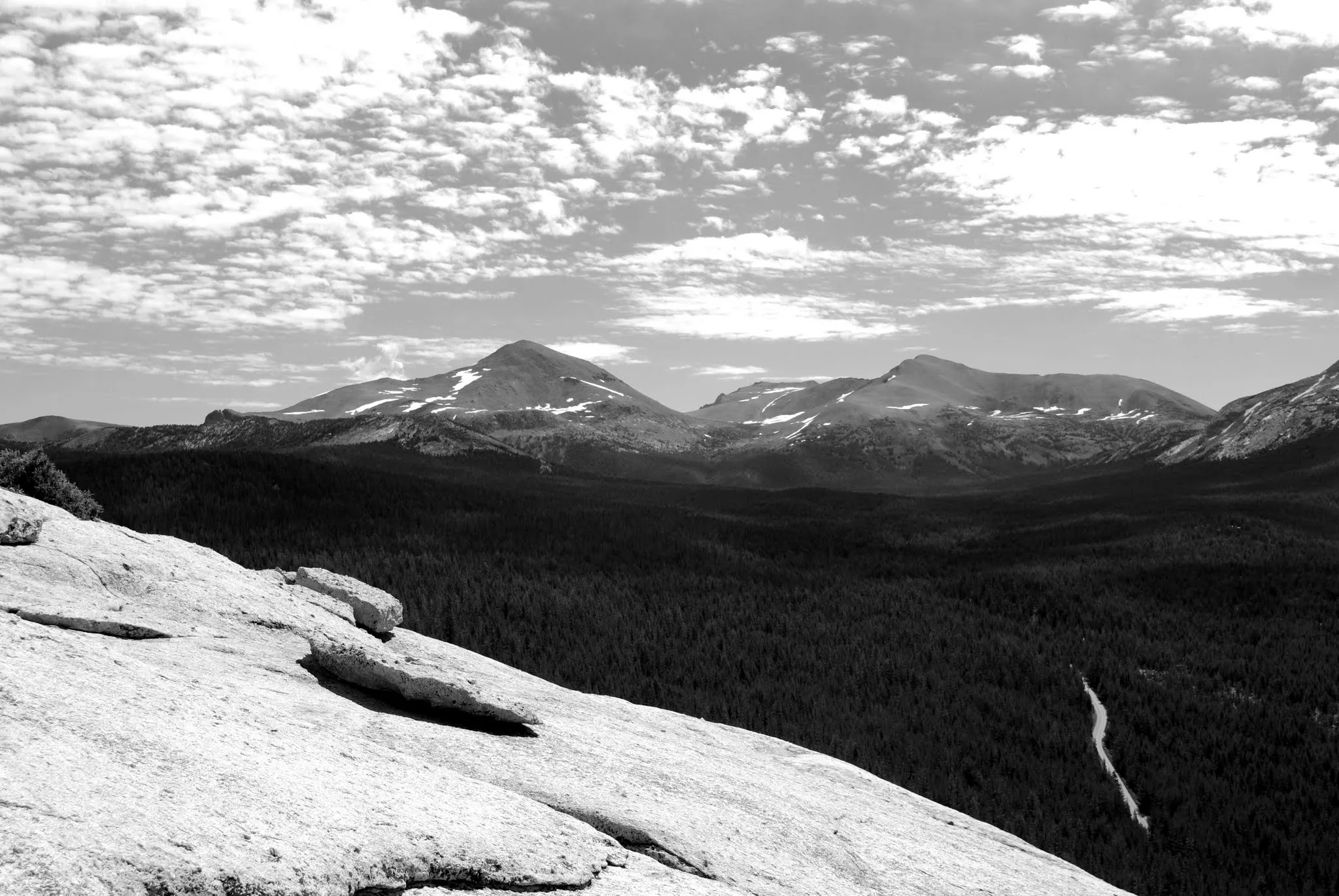 Photo from the top of Lembert Dome looking at Mount Dana and Mount Gibbs.