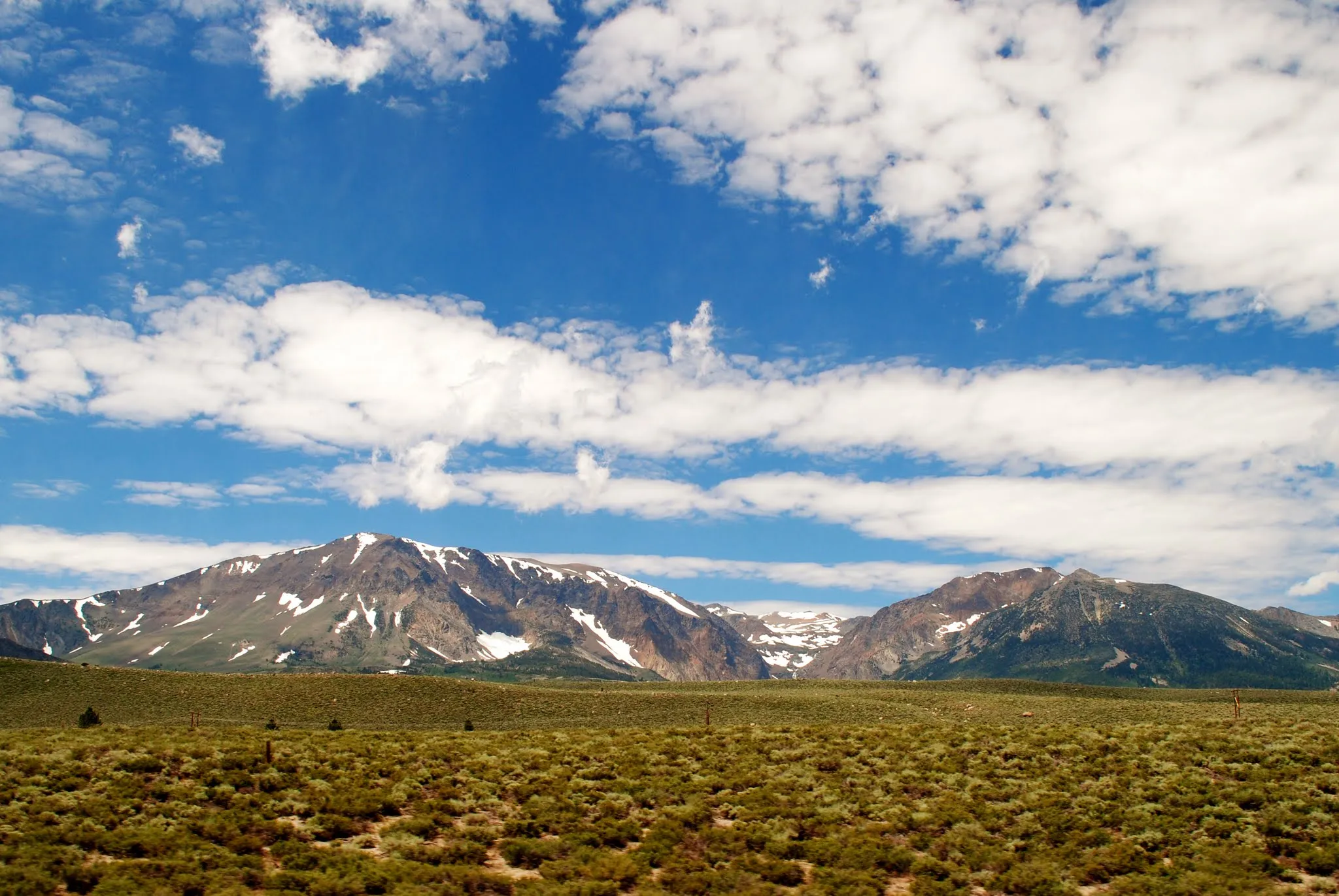 Mountains off a highway in California.
