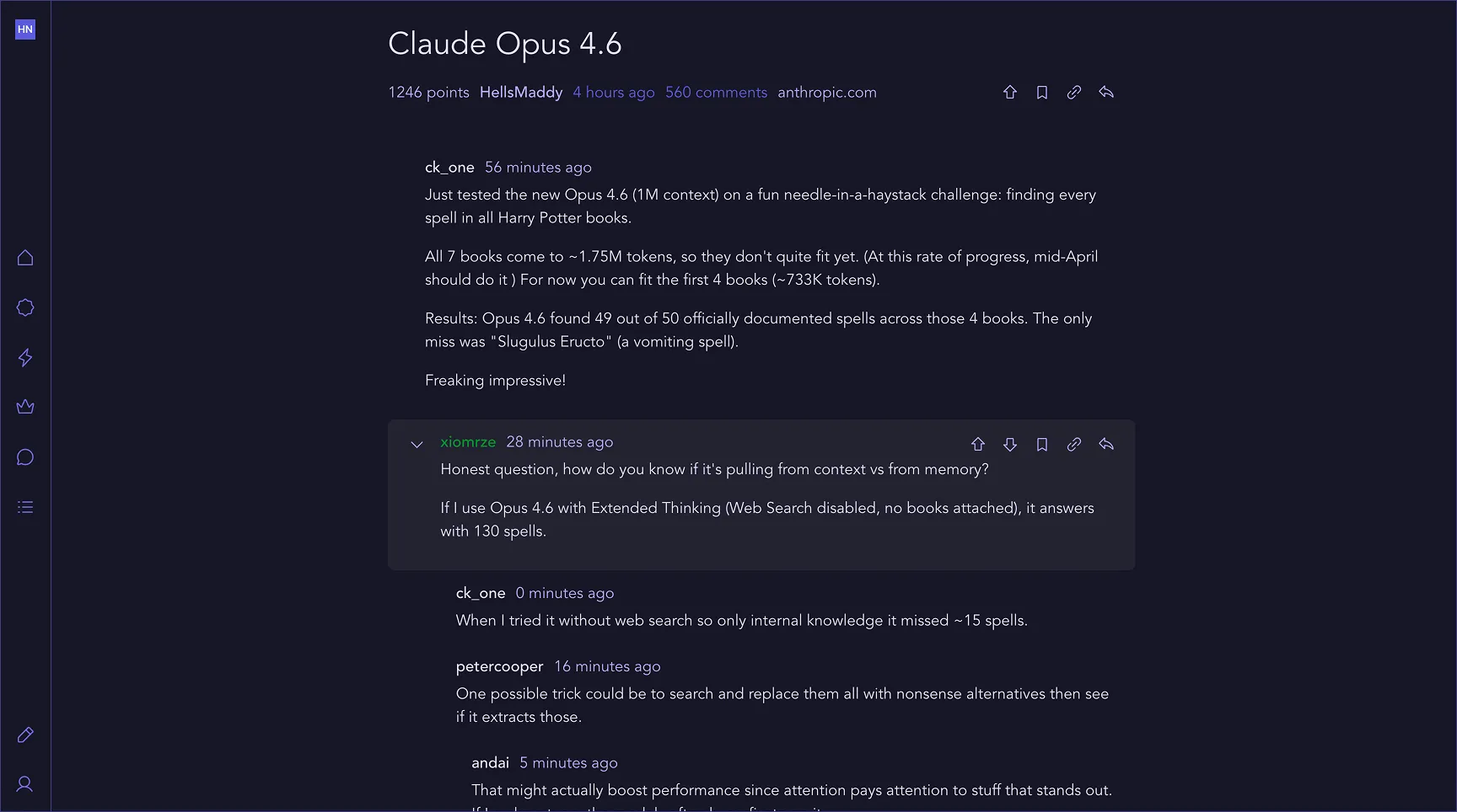 Zen Hacker News with the Iris Dark theme.