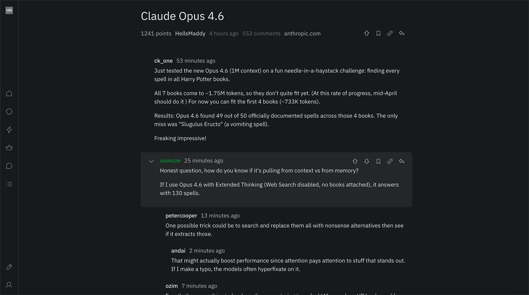 Zen Hacker News theme in Slate Dark.