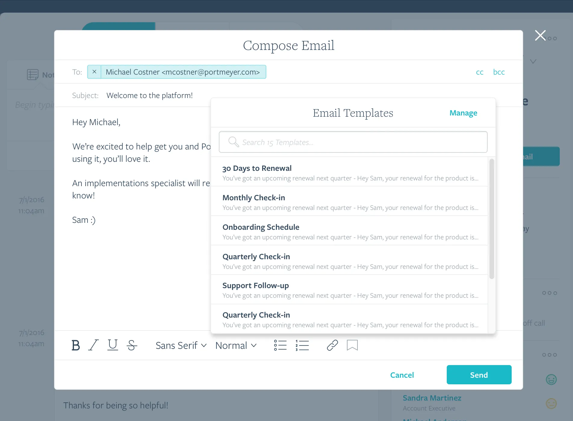 Select Email Template