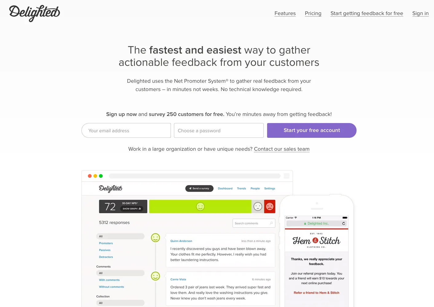 Delighted Net Promoter Score Software