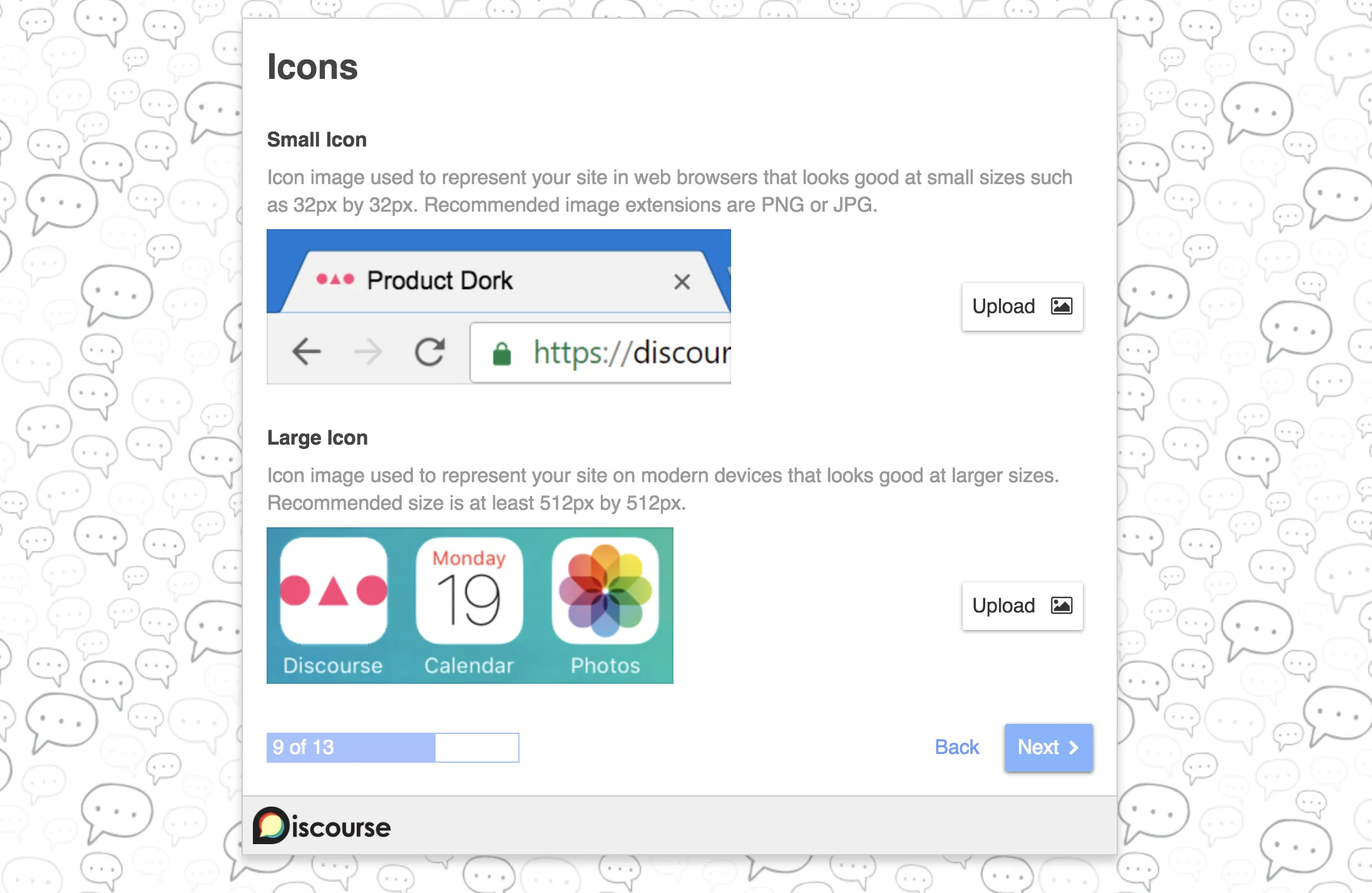setup discourse mobile icon and favicon