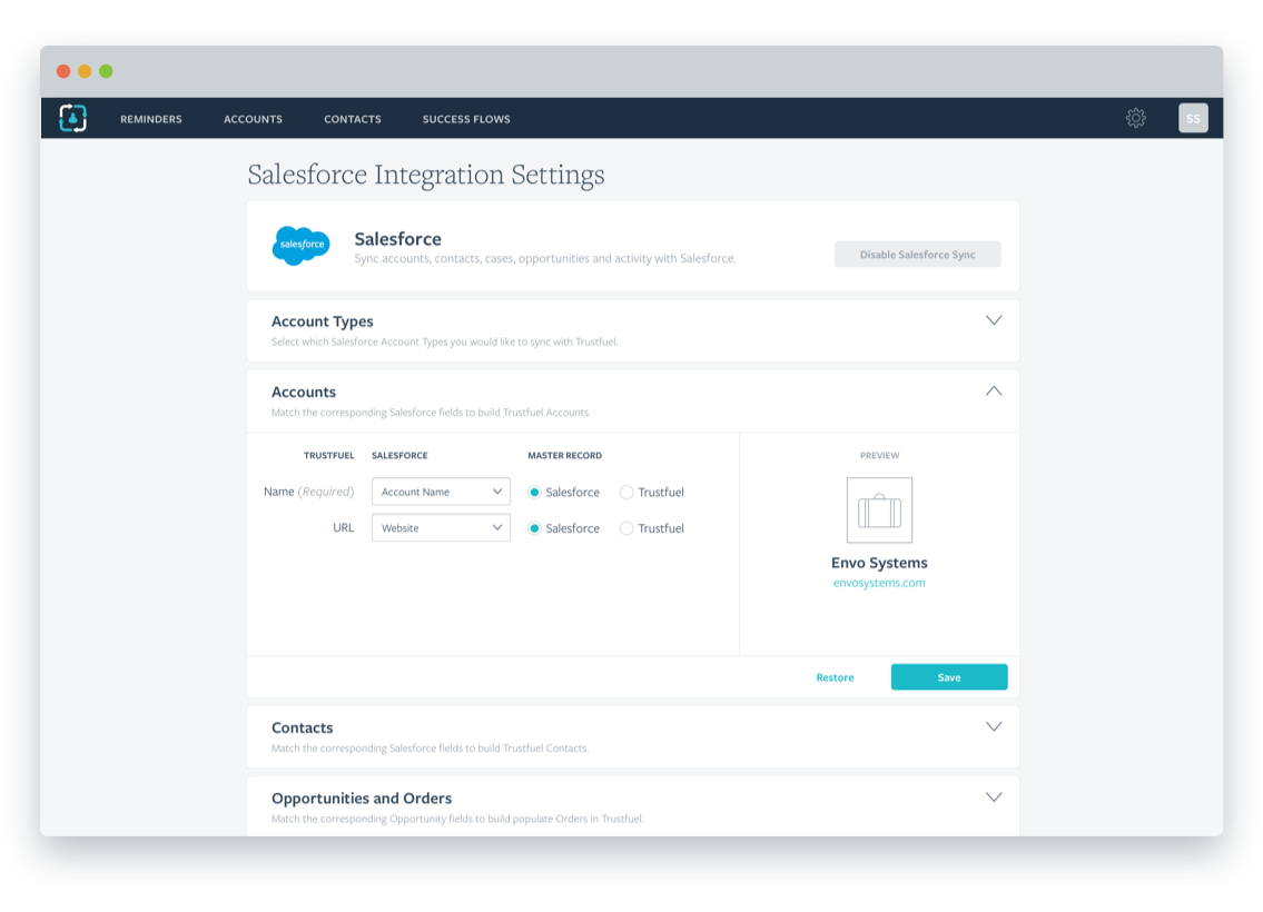 Trustfuel Salesforce Integration