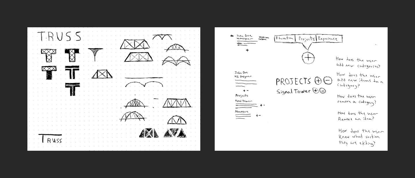 Truss Branding Sketches