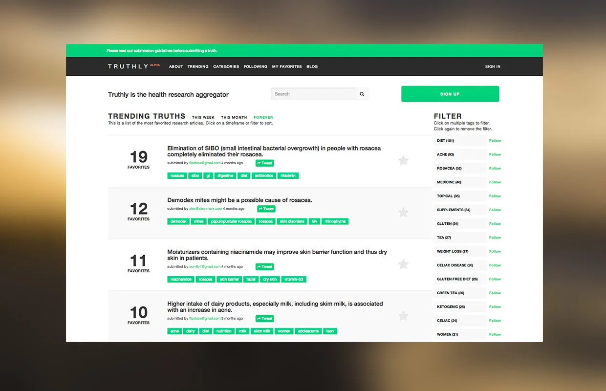 Truthly App Homepage
